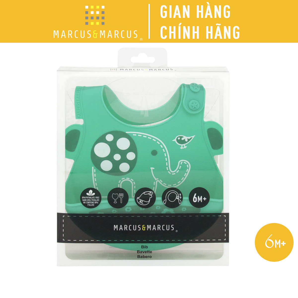 Yếm silicon ăn dặm Marcus & Marcus cho bé từ 6 tháng – Ollie