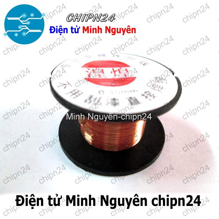 [1 cuộn] (I14) Cuộn Dây đồng cách điện nhỏ 0.1mm (Cuộn dây đồng câu mạch) - HH001218