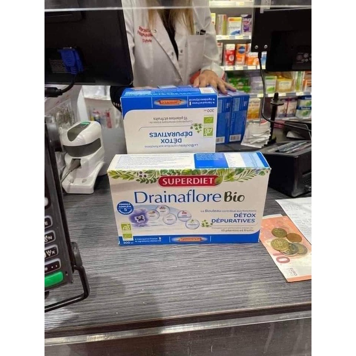 Thải độc hữu cơ 5in1 Detox Drainaflore Bio Pháp 20 ống