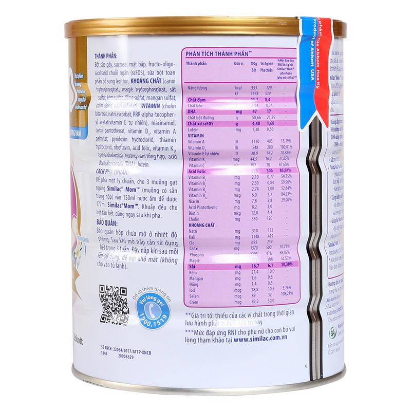 Sữa bột ABBOTT Similac Mom IQ Plus 900g.