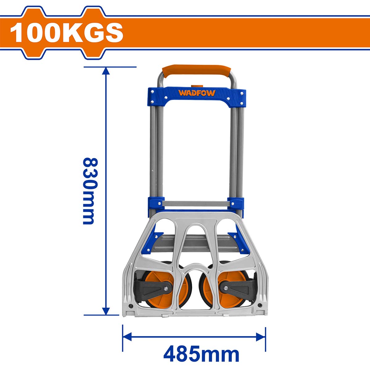Xe đẩy hàng gấp gọn 2 bánh WADFOW tải trọng 60-100kg, xe kéo hàng gấp gọn đa năng, ống thép tấm thép cứng cáp chắc chắn