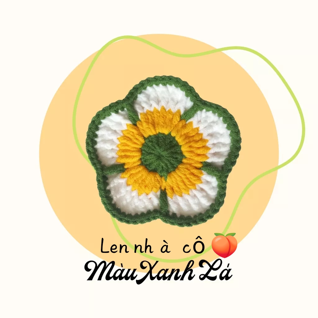 Đế lót cốc , miếng lót ly hình hoa handmade từ len cực xin xắn