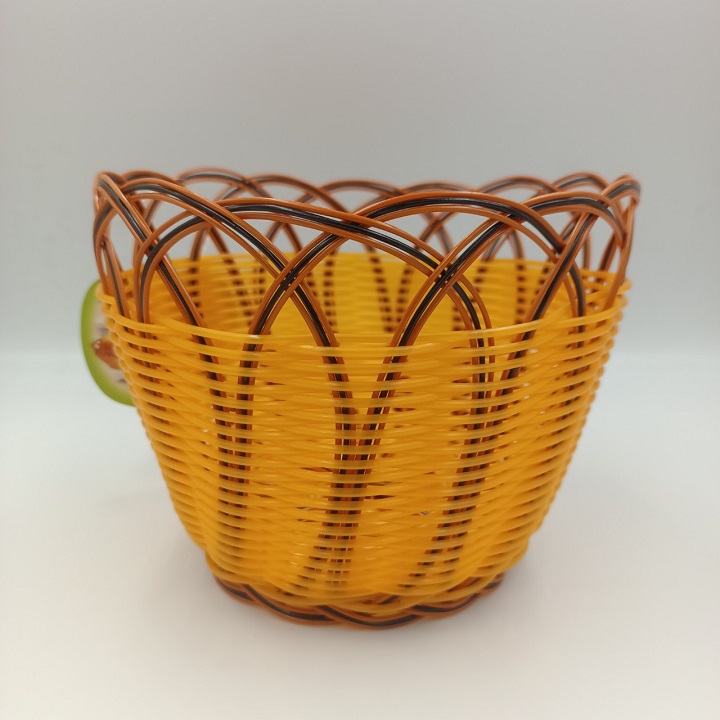 Artificial Plastic deep rattan round basket for multifunctional storage
