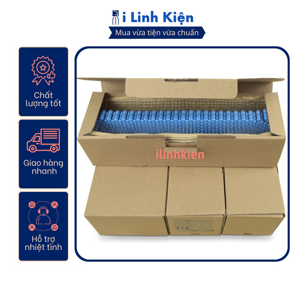 Điện trở vạch 2W 270R 1% chân đồng (10c)