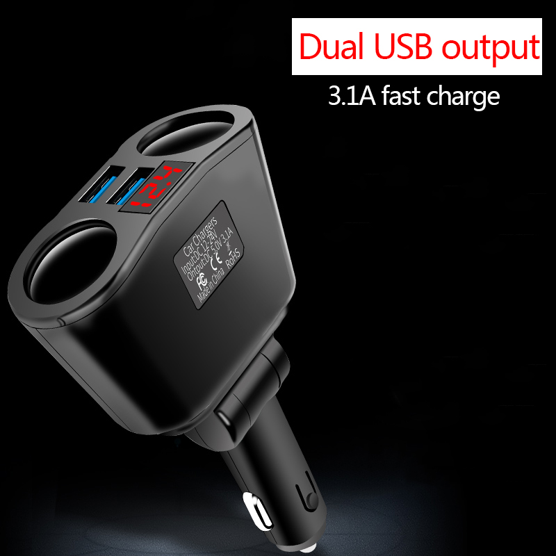 12-24V Car Charger 2 Lighter Ports 2 USB Sockets