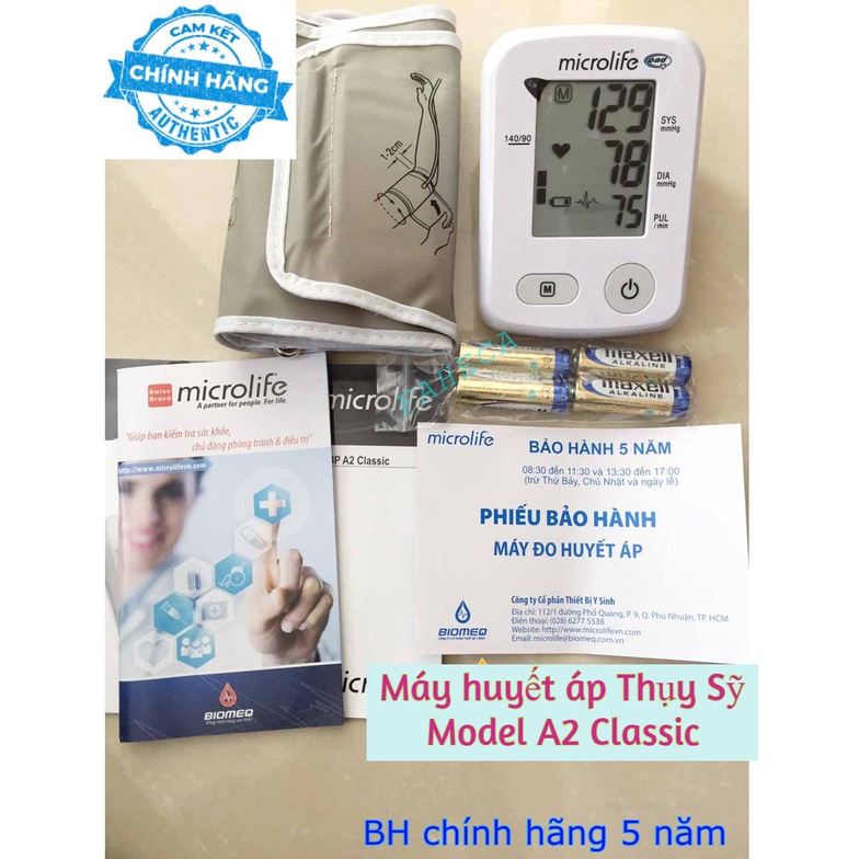 [CHÍNH HÃNG] Máy đo huyết áp bắp tay Microlife A2 Classic