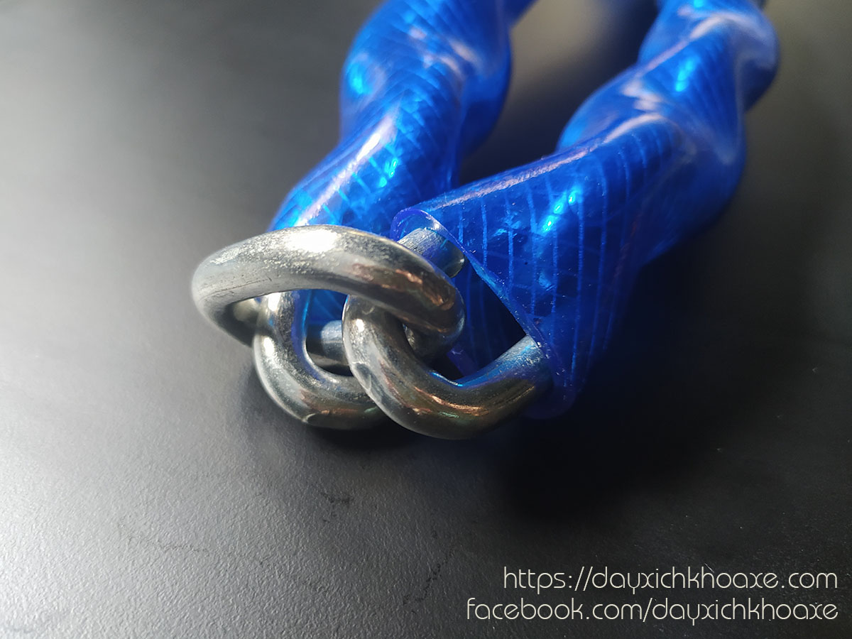 Wire chain lock motorcycle Aurae - DX1B (chain 8mm - Blue - 82cm)