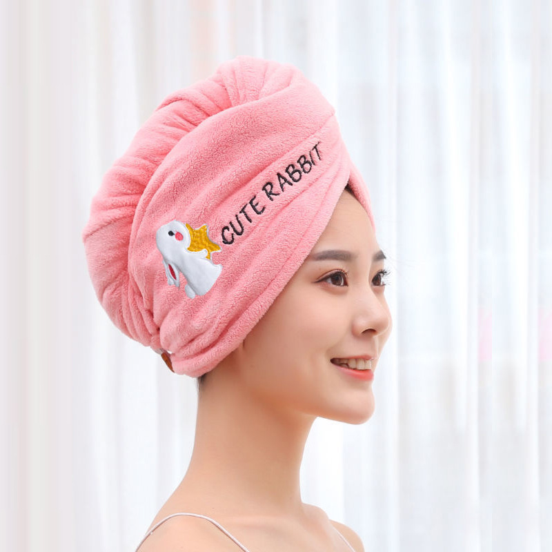 Cartoon hair drying wrap-100% cotton double-sided super absorbent towel