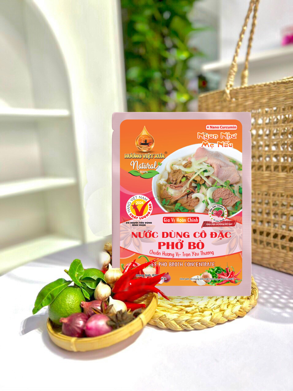 Gia vị hoàn chỉnh nước dùng cô đặc Phở Bò/ Lẩu Bò Hương Việt Xưa 82gram