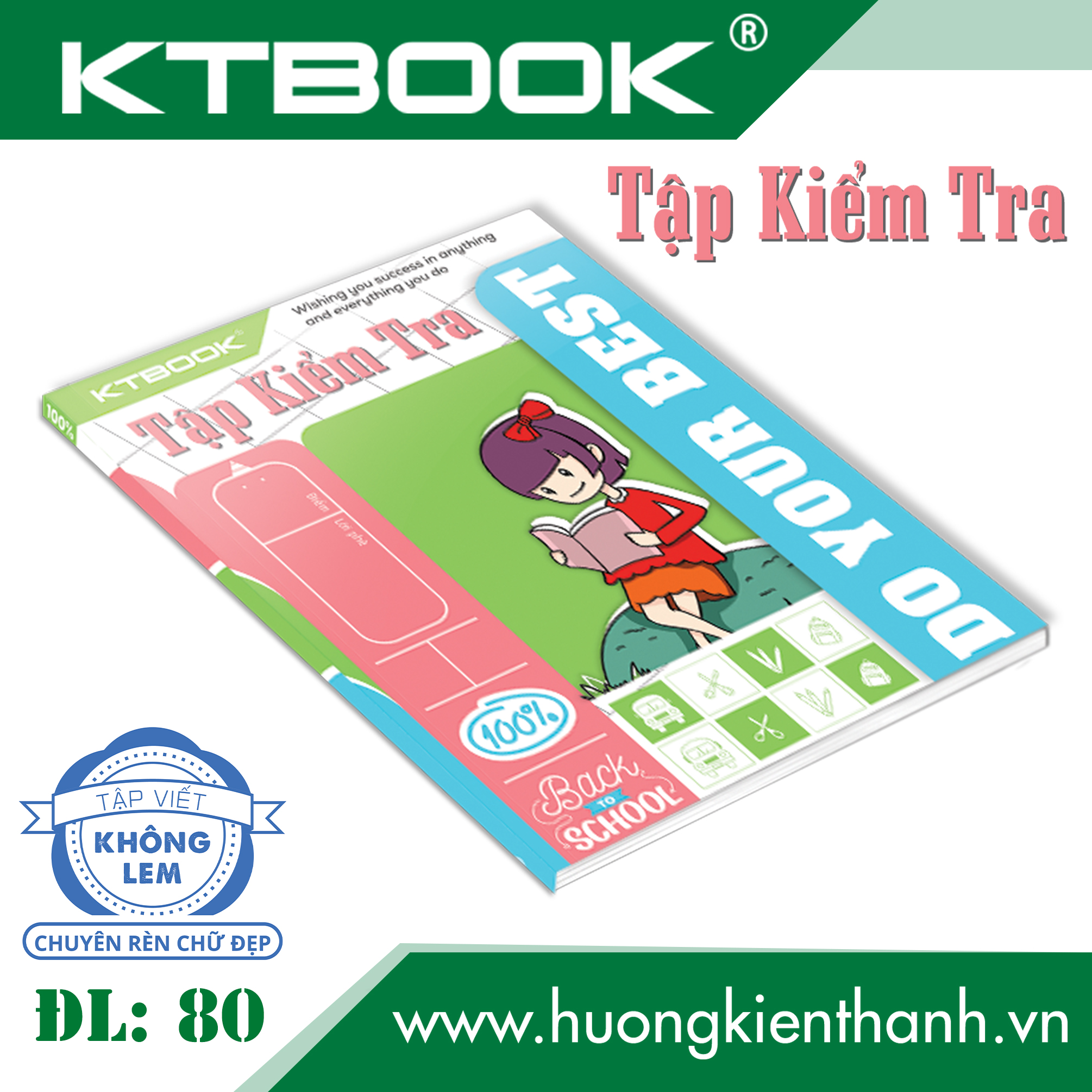 Combo 10 cuốn Tập giấy kiểm tra ĐL 80
