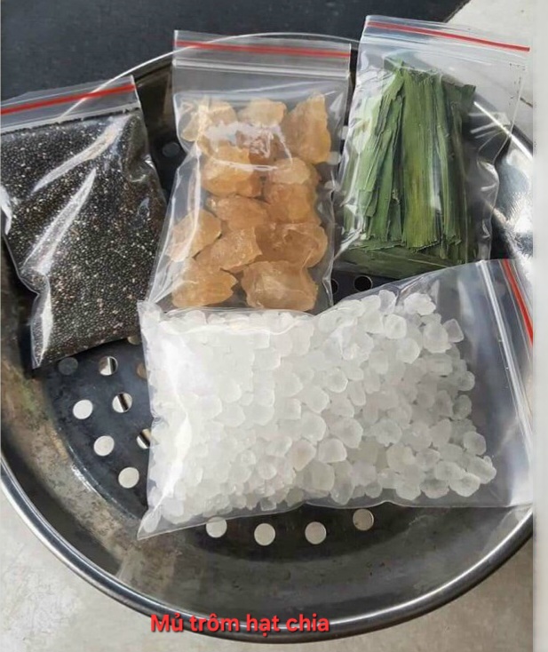Set mủ trôm hạt chia đường phèn túi zip 500g