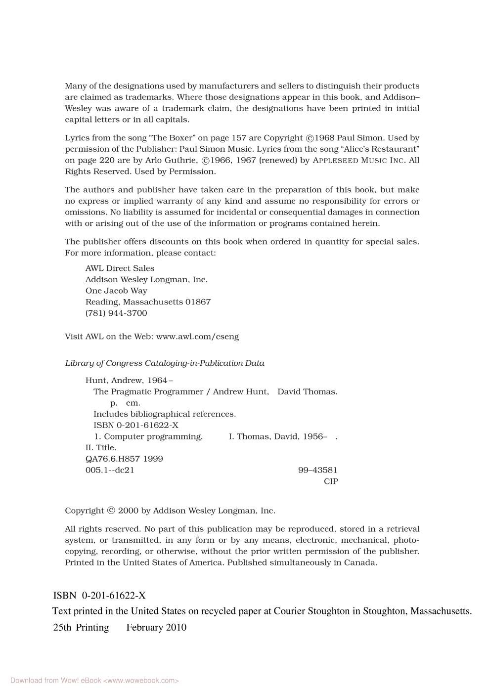 The Pragmatic Programmer: From Journeyman to Master