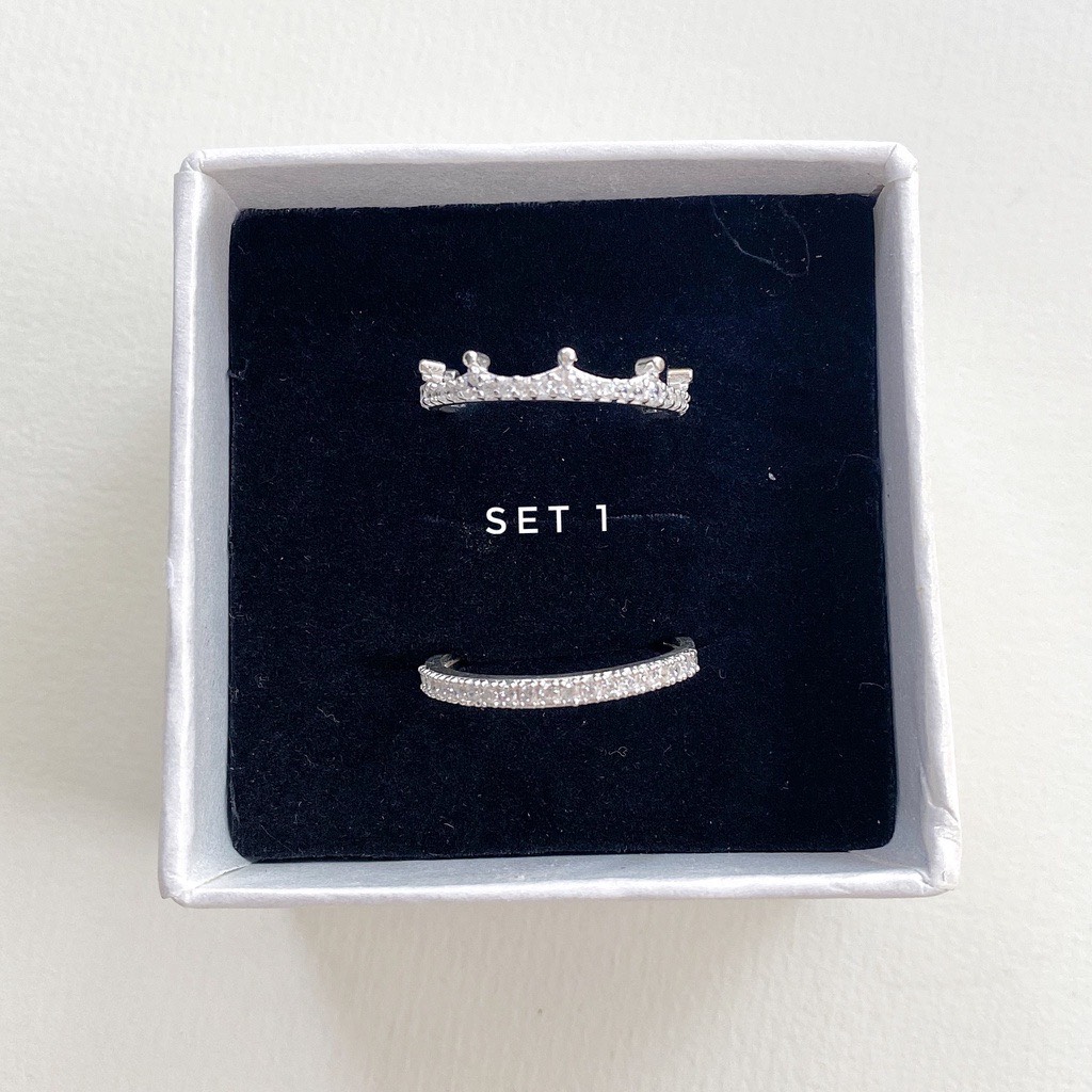 Set nhẫn bạc bạn thân gồm 2 chiếc Aura Silver