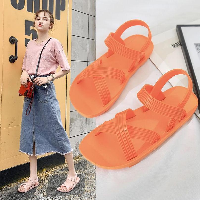 Dép Sandal nữ quai chéo chất liệu nhựa đi mưa thoải mái- SSV2426-DG17 ( có video và ảnh thật ), dép nữ | dép sandal nữ | dép nữ phong cách hàn quốc| dép quai chéo giá rẻ