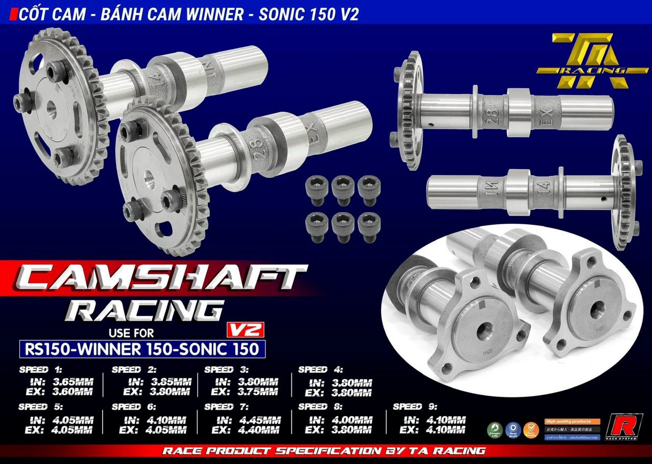 Cặp cam TA đủ size dành cho xe Winner Sonic