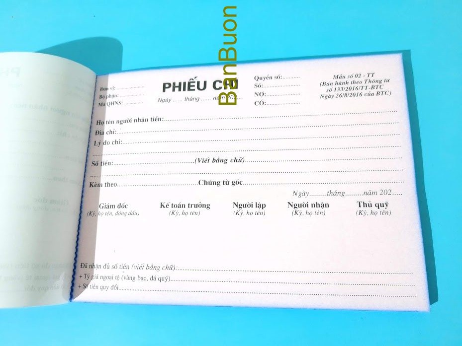 [ Bán buôn ] Phiếu thu, phiếu chi 2 liên, 3 liên A5 - Loại dày