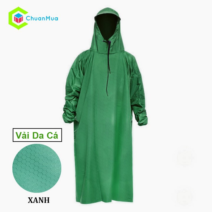 Áo mưa bít vải da cá 1m4 siêu bền không xẻ tà đường may chắc chắn tinh tế dày dặn | gda215