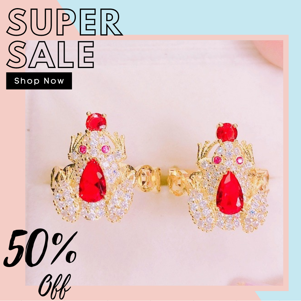 Nhẫn nữ mạ vàng 18k Gado N067 nhẫn nữ đẹp xi vàng cao cấp cóc phong thủy đá pha lê giọt nước sáng lấp lánh xinh đẹp rực rỡ mang tài lộc may mắn
