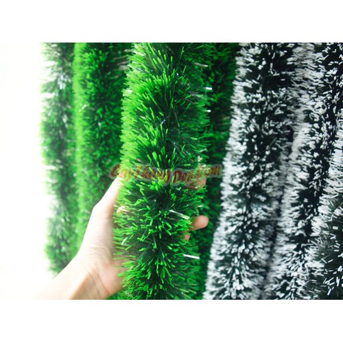 Dây đuôi chồn trắng 2m  trang trí Noel Năm Mới