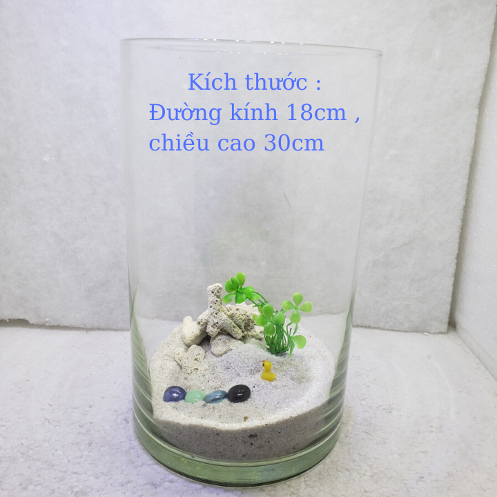 Bể cá mini để bàn tròn 18cmx30