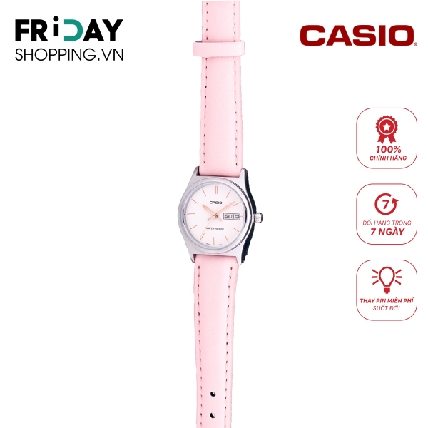 Đồng hồ nữ dây da Casio LTP-V006L-4BUDF mặt tròn nữ tính