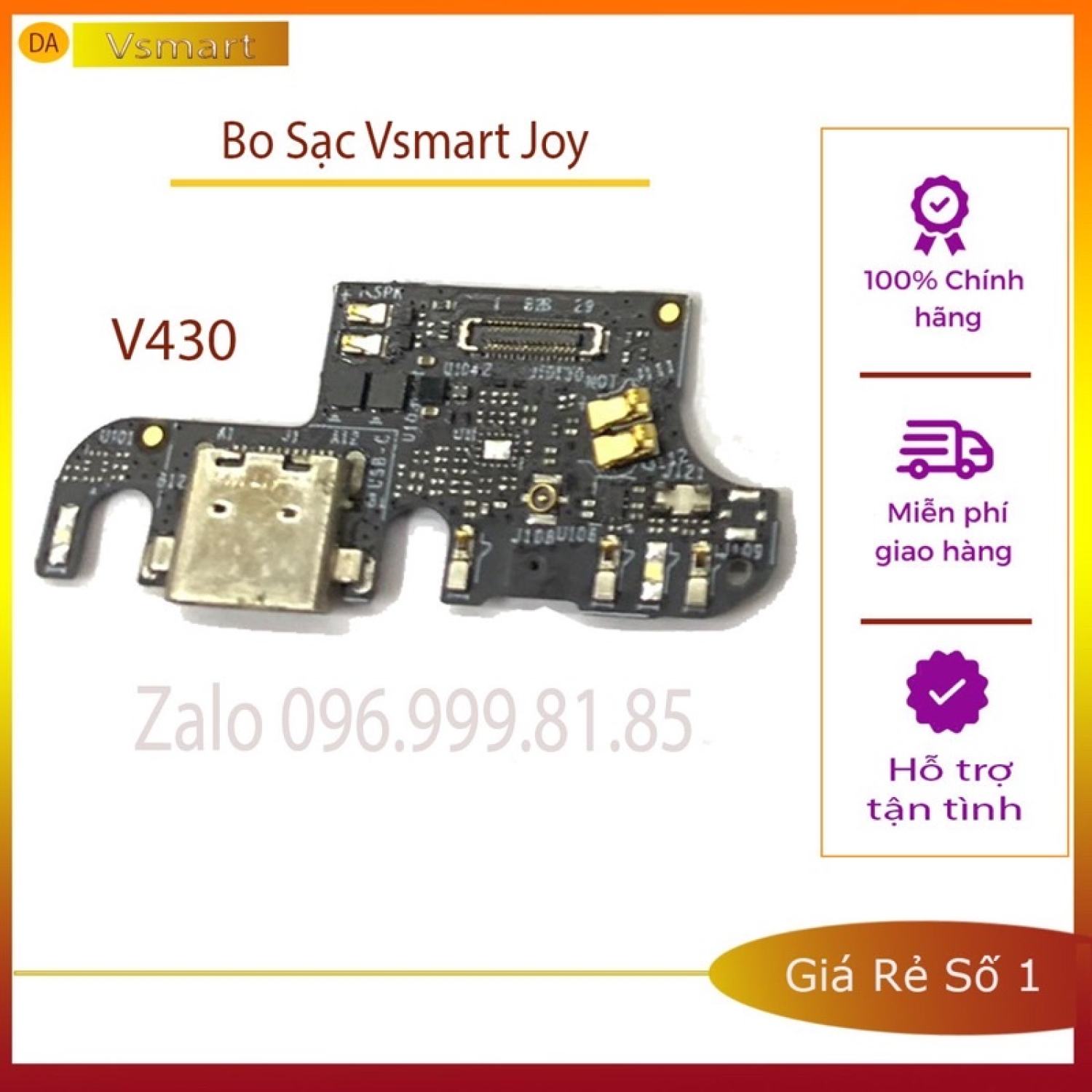 Bo Sạc_Cụm Sạc Vsmart Joy 3 (V430) Zin Tháo Máy