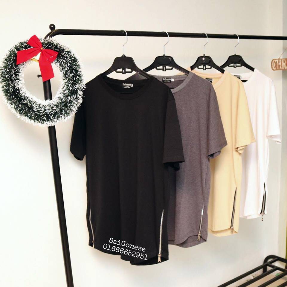 [Hoàn Tiền 15%] Áo Thun Nam Nữ LongTee Layer Ziptee Trơn Basic Unisex