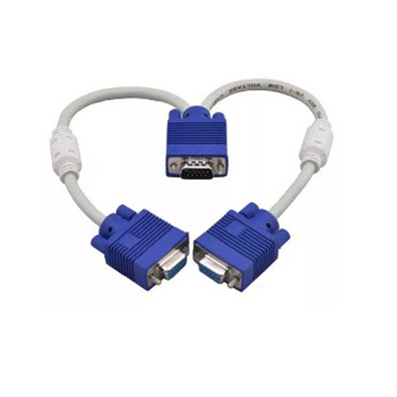 Cáp chia VGA 1 cổng ra 2 cổng (Trắng - Xanh)