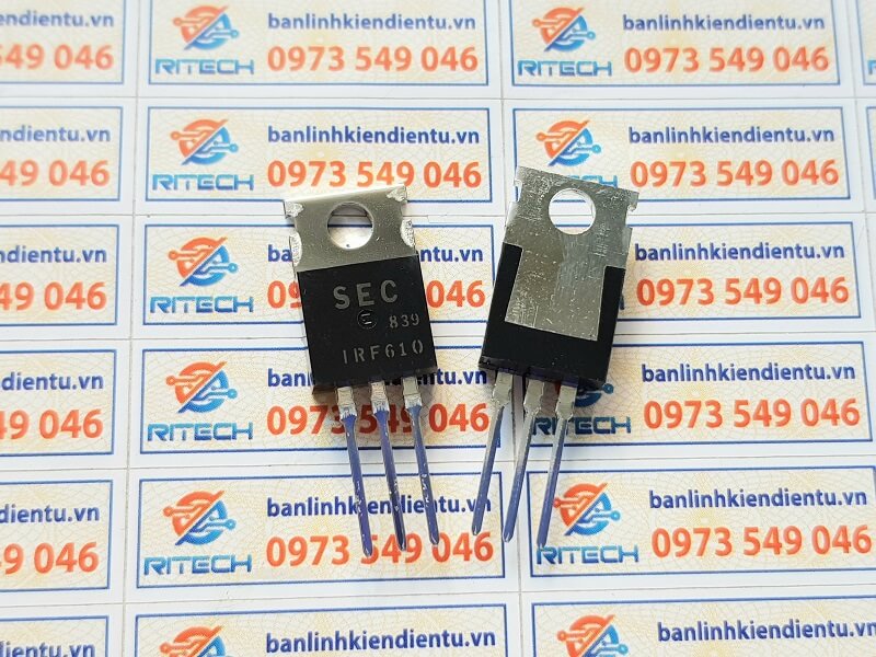 Irf610 mosfet kênh n 3.3a 200v to-220