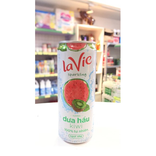 Nước giải khát có ga Lavie (vị Dưa hâu và Kiwi) 330ml (lon)