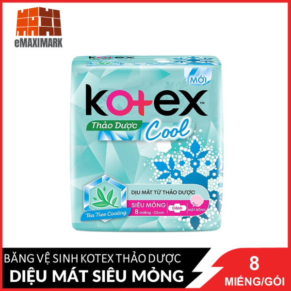 Băng vệ sinh Kotex Thảo dược dịu mát SMC 8 miếng giá rẻ