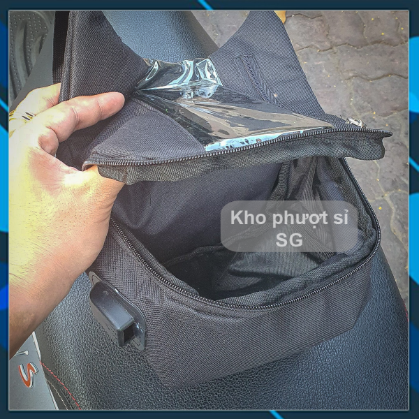 COMBO túi Grab dọc treo đầu xe máy cảm ứng điện thoại kèm găng tay xe máy cụt ngón SWAT G01 - Túi Grap treo đầu xe máy dạng dọc cảm ứng