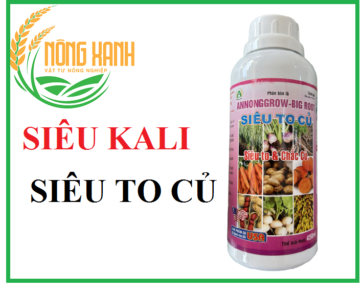 siêu Kali - phân bón kali - TO CỦ - CHẮC HẠT - CHAI 450ML DÙNG CHO 160 LÍT NƯỚC