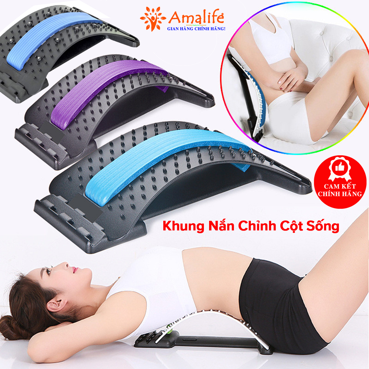 Tấm Tựa Lưng Ghế Oto, Tựa Lưng Xe ô tô, Tấm Tựa Lưng Ghế Văn Phòng; Miếng Tựa Lưng Ghế Gai Massage, Miếng Tựa Lưng Xe ô tô, miếng tựa lwung ghế ô tô, Hỗ Trợ Giảm Đau Cột Sống Lưng, Khung Định Hình Cột Sống - Chính Hãng Amalife