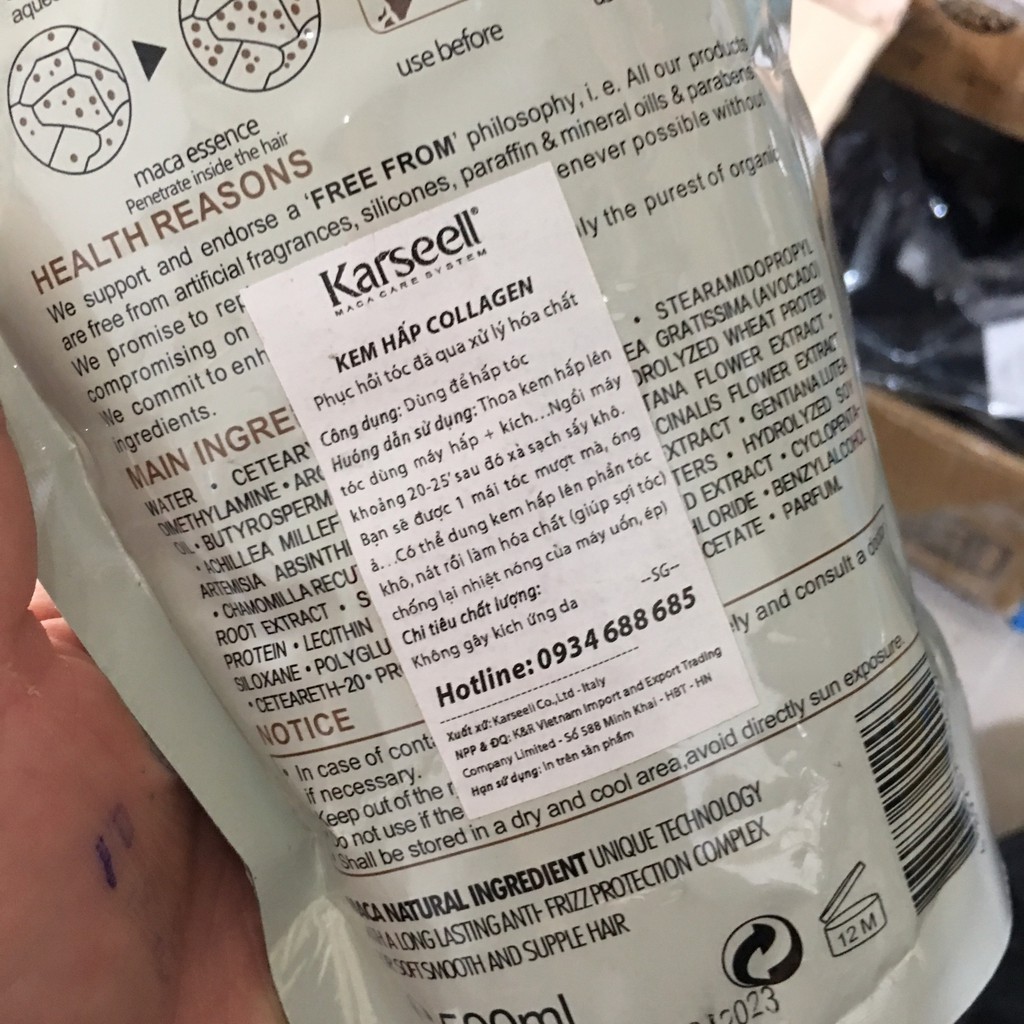 Dầu hấp tóc Collagen Karseell Maca