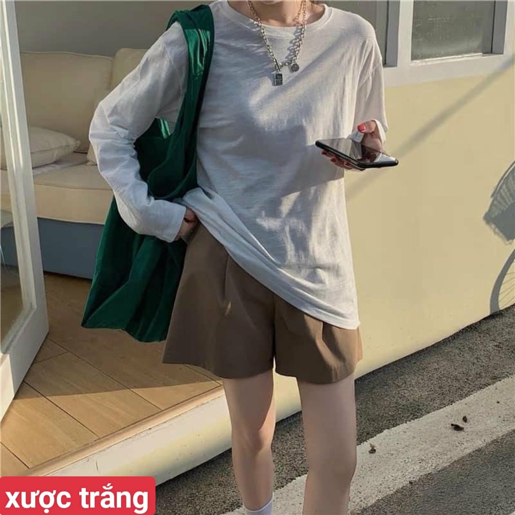 Áo thun xược tay dài cổ tròn nữ phom rộng ANHSTORE chất xược cotton thời trang