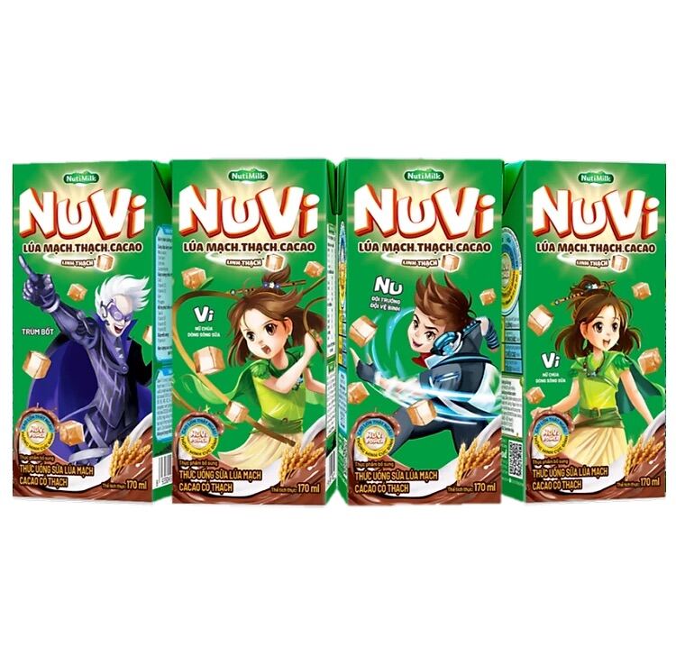 [Hoàn tiền 12%] Thùng NUVI lúa mạch Thạch cacao 170ml (48h)