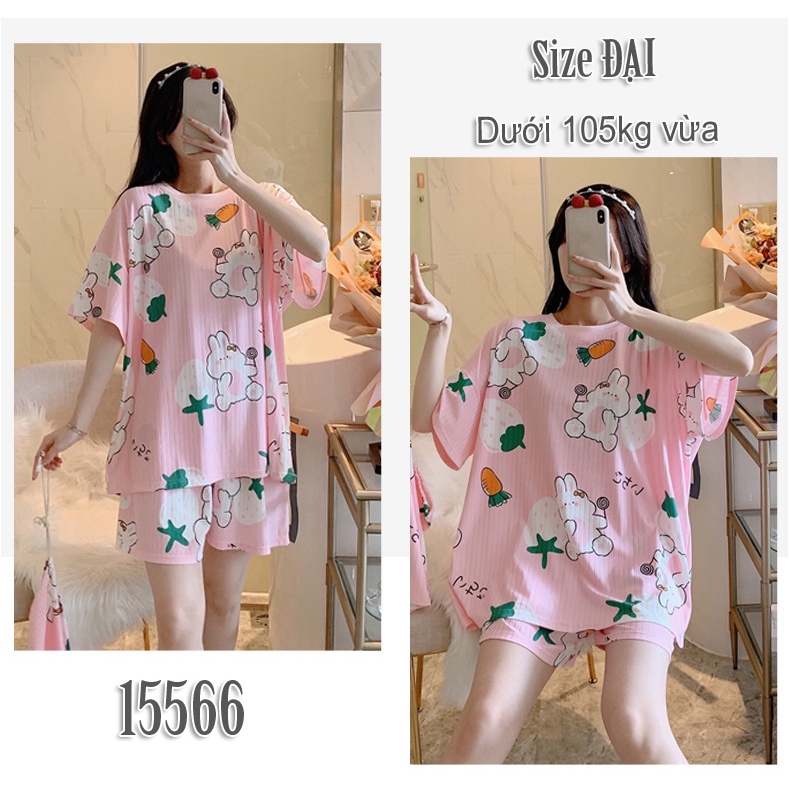 [ 110kg vừa ]  Đồ Bộ short BIG SIZE họa tiết cute SS-DAI 15566