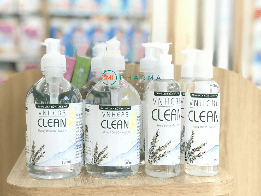 Dung dịch rửa tay khô Vnherb Clean (100ml - 500ml)
