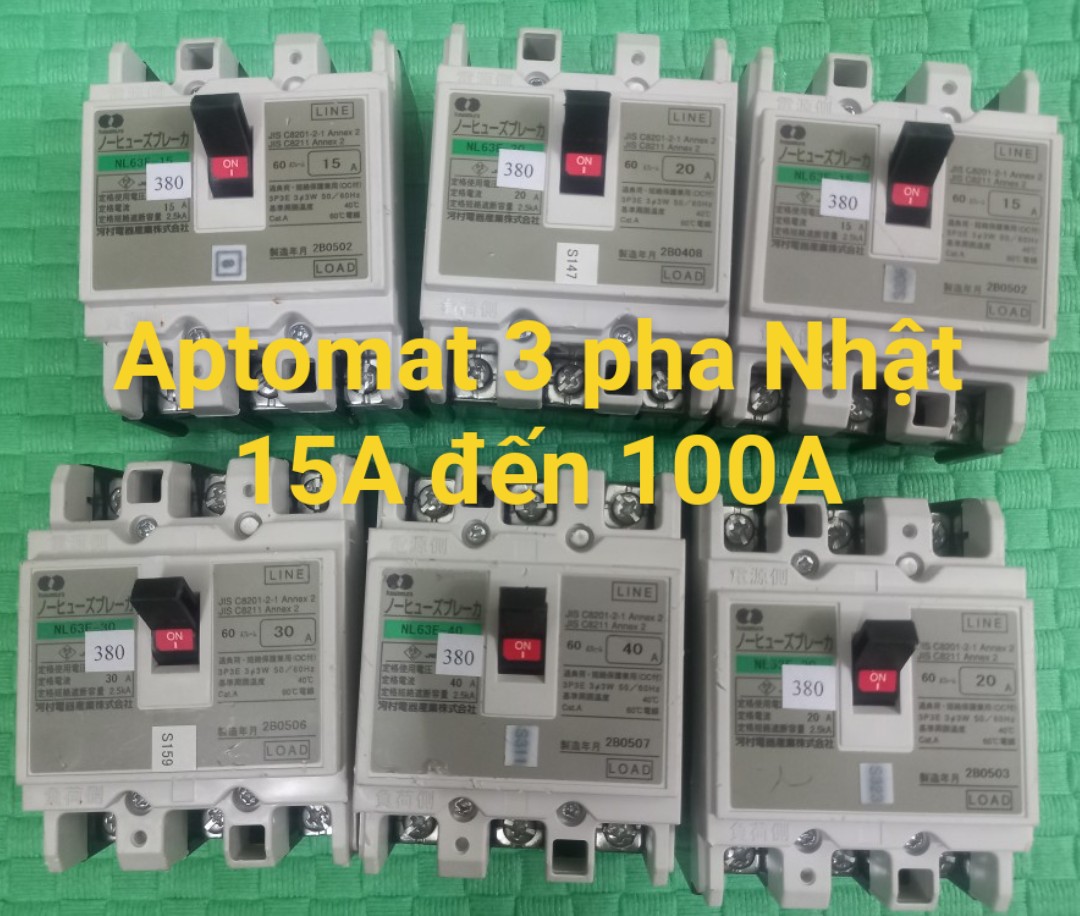 APTOMAT 3 PHA NHẬT BẢN 15A-100A