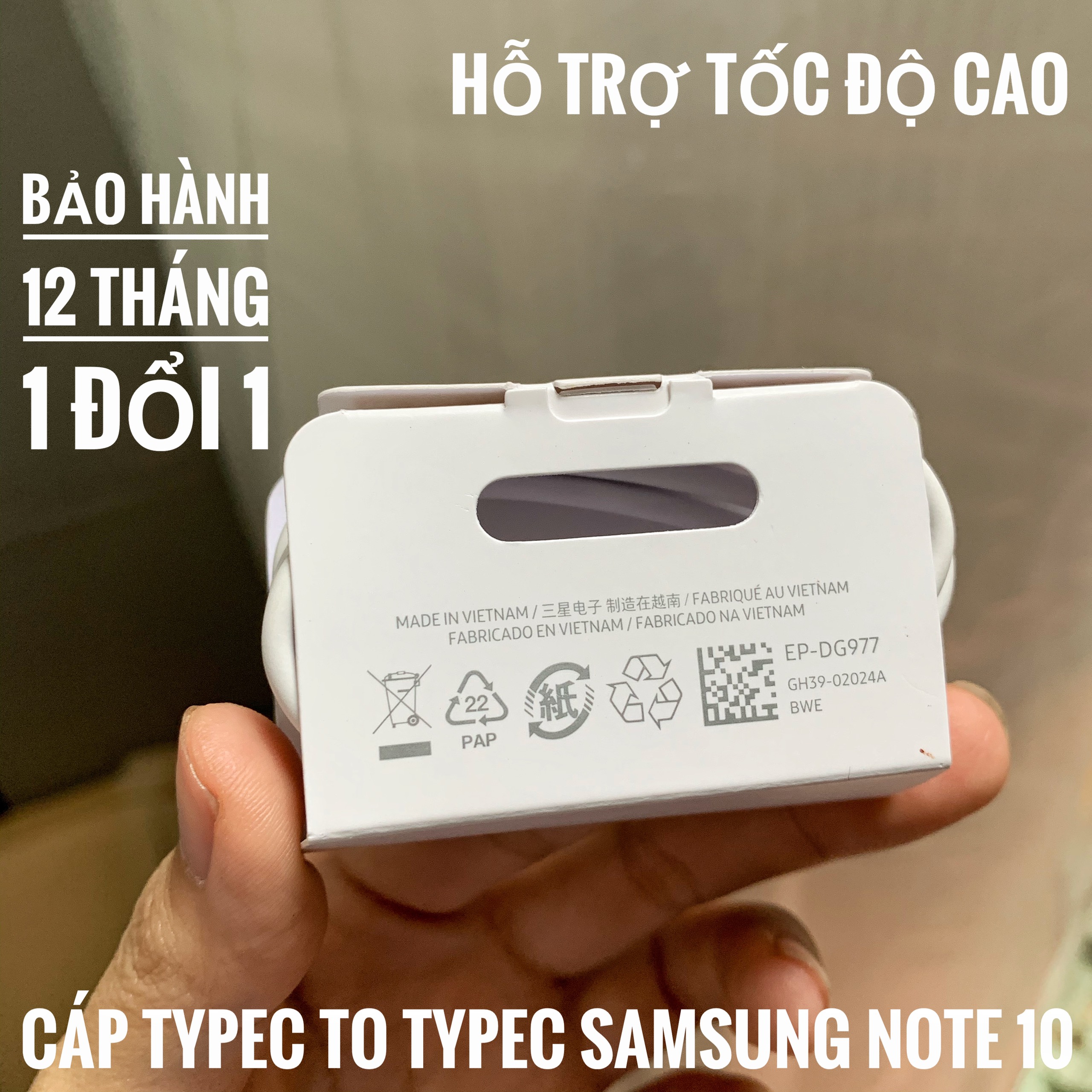 Cáp zin bóc máy TypeC to TypeC cho Samsung Note 10 3A / 5A