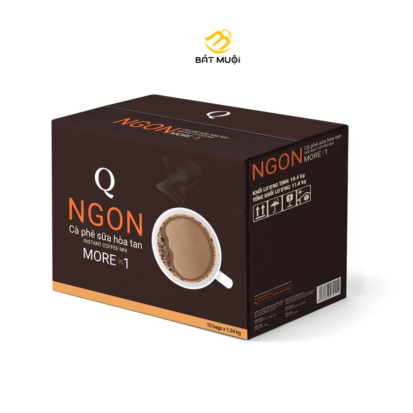 Cà phê sữa hoà tan Ngon - TRẦN QUANG túi 480gr (24 gói x 20g) - BAT MUOI