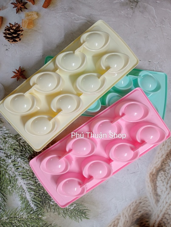 KHAY ĐÁ, ĐỔ THẠCH RAU CÂU HÌNH THỎI VÀNG, 8 THỎI / KHAY