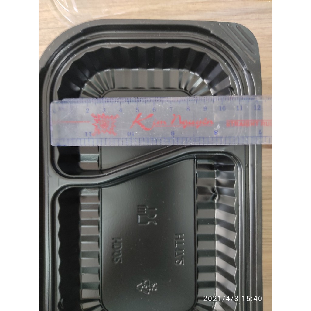[HCM]100 HỘP NHỰA ĐẾ ĐEN HT17 -  2 NGĂN