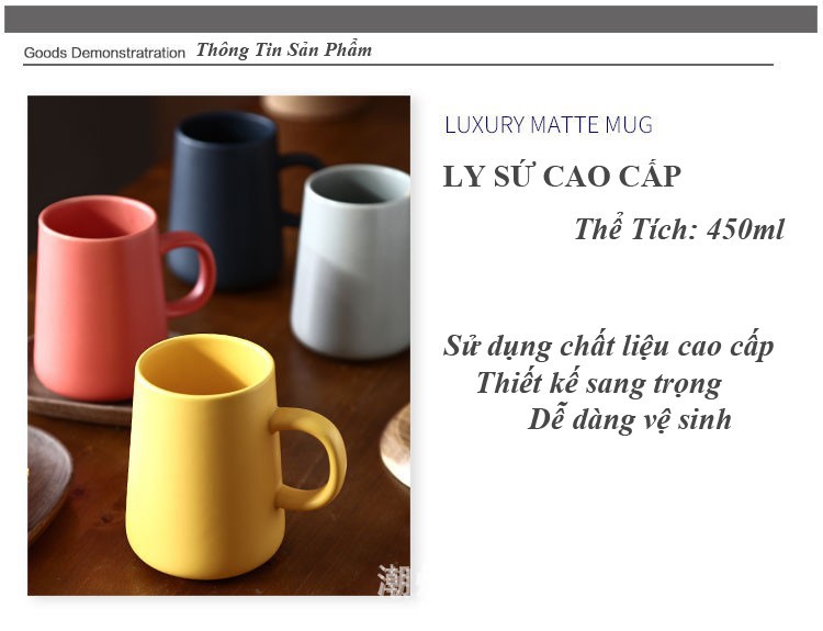 Ly sứ đơn giản nhiều màu pastel sứ dày dặn