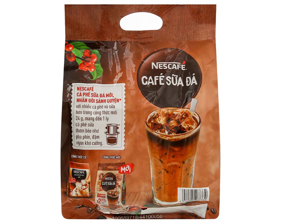 (Mẫu mới) Cà phê hòa tan Neacafe cà phê sữa đá (Bịch 25 gói x 24g)