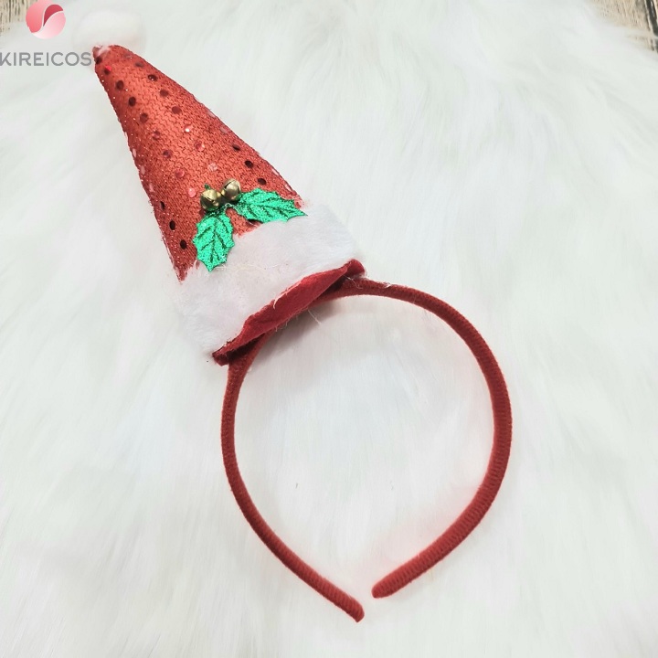 [HCM]Cài mũ Noel 3D Lấp Lánh Có Chuông - kireicos