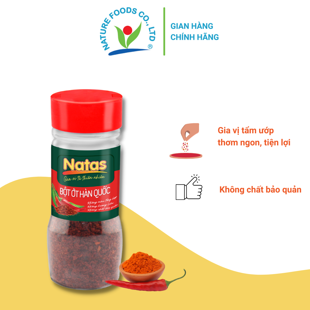 BỘT ỚT HÀN QUỐC NATAS gia vị tiện dụng (hũ 45g)