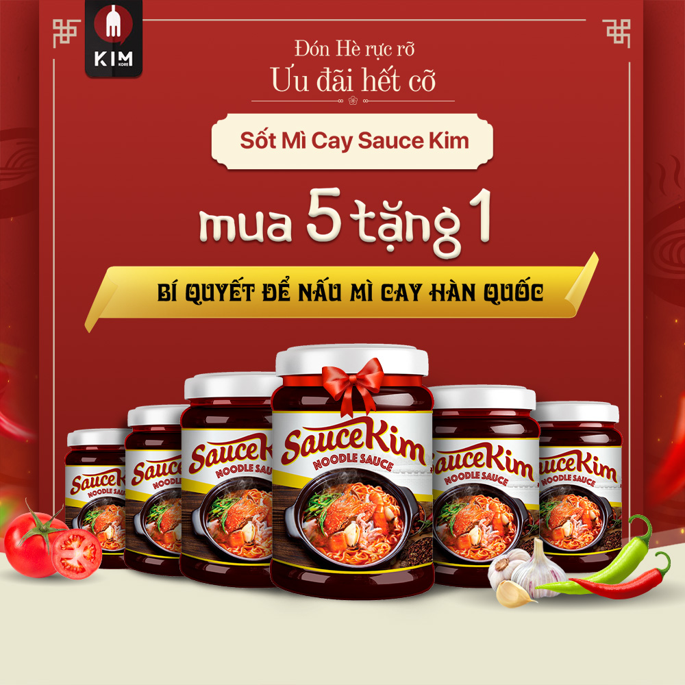 Combo 6 Hộp Sốt Mì Cay SauceKim (Mua 5 Tặng 1)