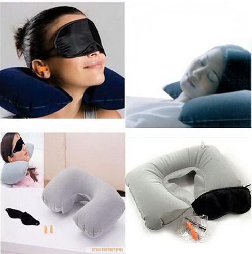 Combo 3 Món Gối Hơi, Bịt Mắt Và Bịt Tai Khi NGủ